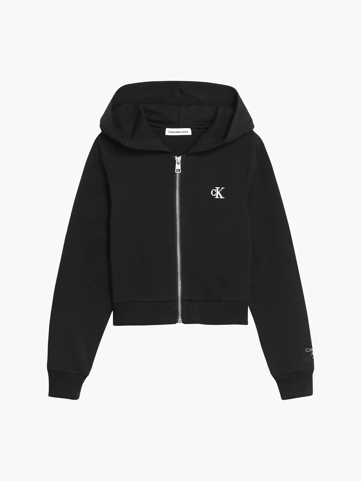 Calvin Klein UTILITY SLIM ZIP THR Kadın Siyah Sweatshirt