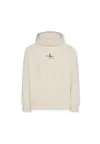Calvin Klein PREMIUM TERRY MICRO Bej Erkek Kapüşonlu Sweatshirt