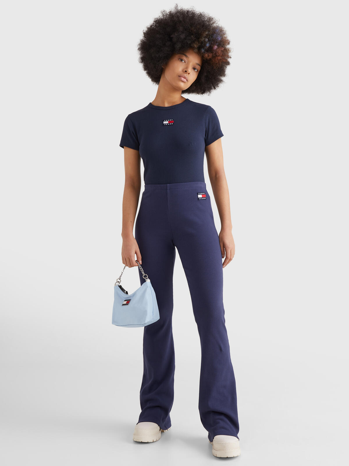 Tommy Hilfiger TJW RIB BADGE FLARE Kadın Antrasit Tayt