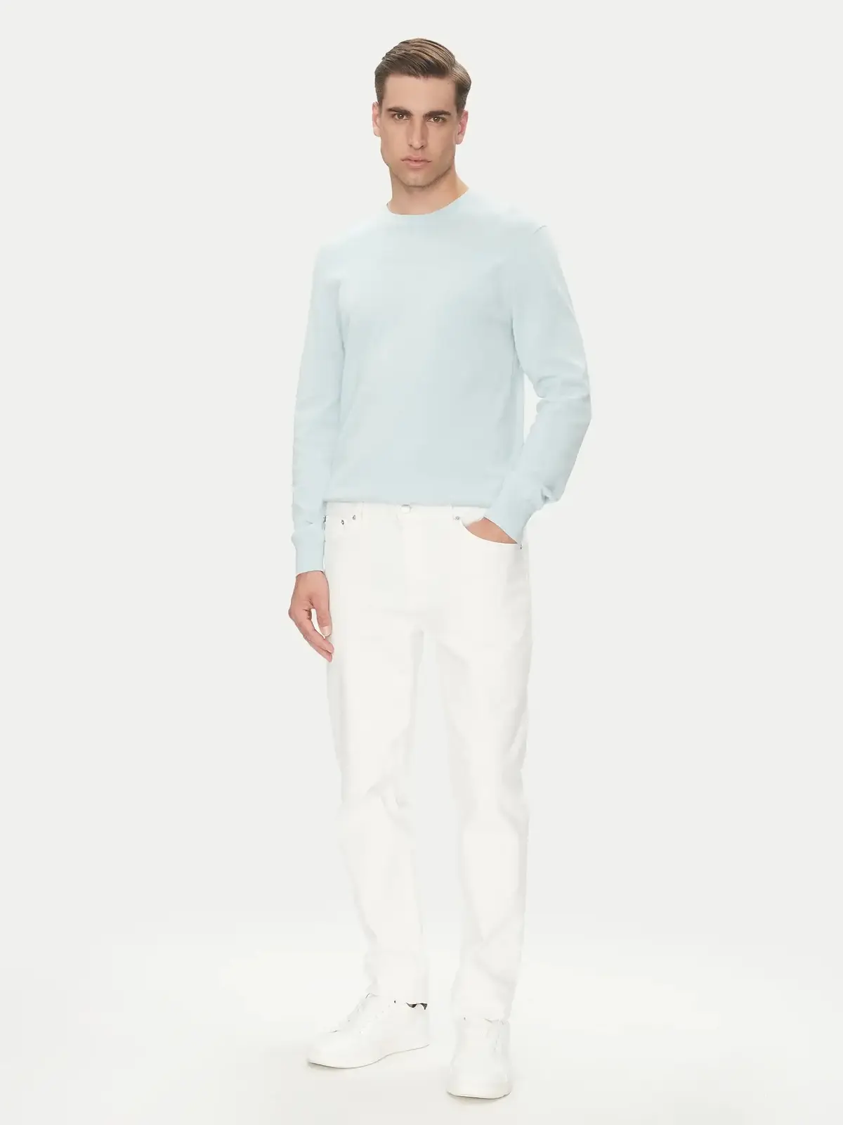 Calvin Klein LS SUPIMA COTTON CREWNK SWEATER Mavi Erkek Kazak
