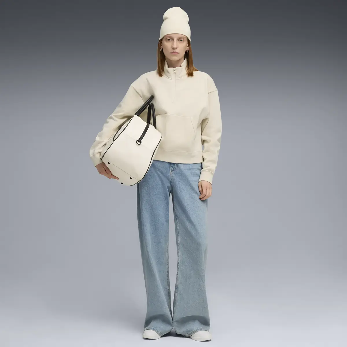 Puma CLASS Half-Zip Crew Krem Kadın Sweatshirt