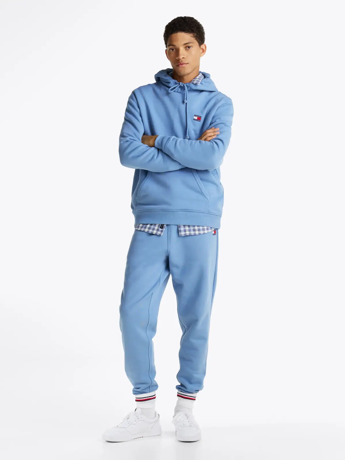 Tommy Hilfiger TJM REG BADGE HOODIE Erkek Mavi Sweatshirt