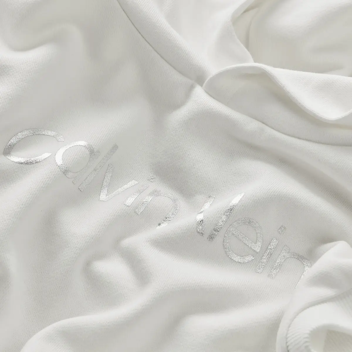 Calvin Klein INST SILVER LOGO HOO Kadın Beyaz Elbise