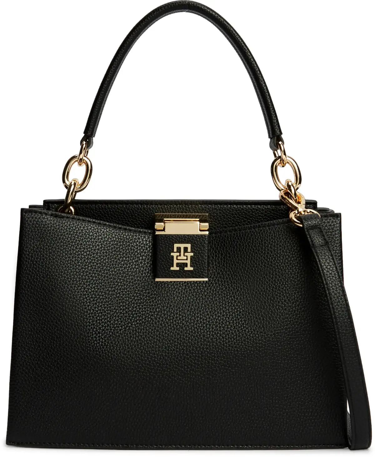 Tommy Hilfiger TH HER MED SATCHEL, BDS Siyah Kadın Çanta & Cüzdan