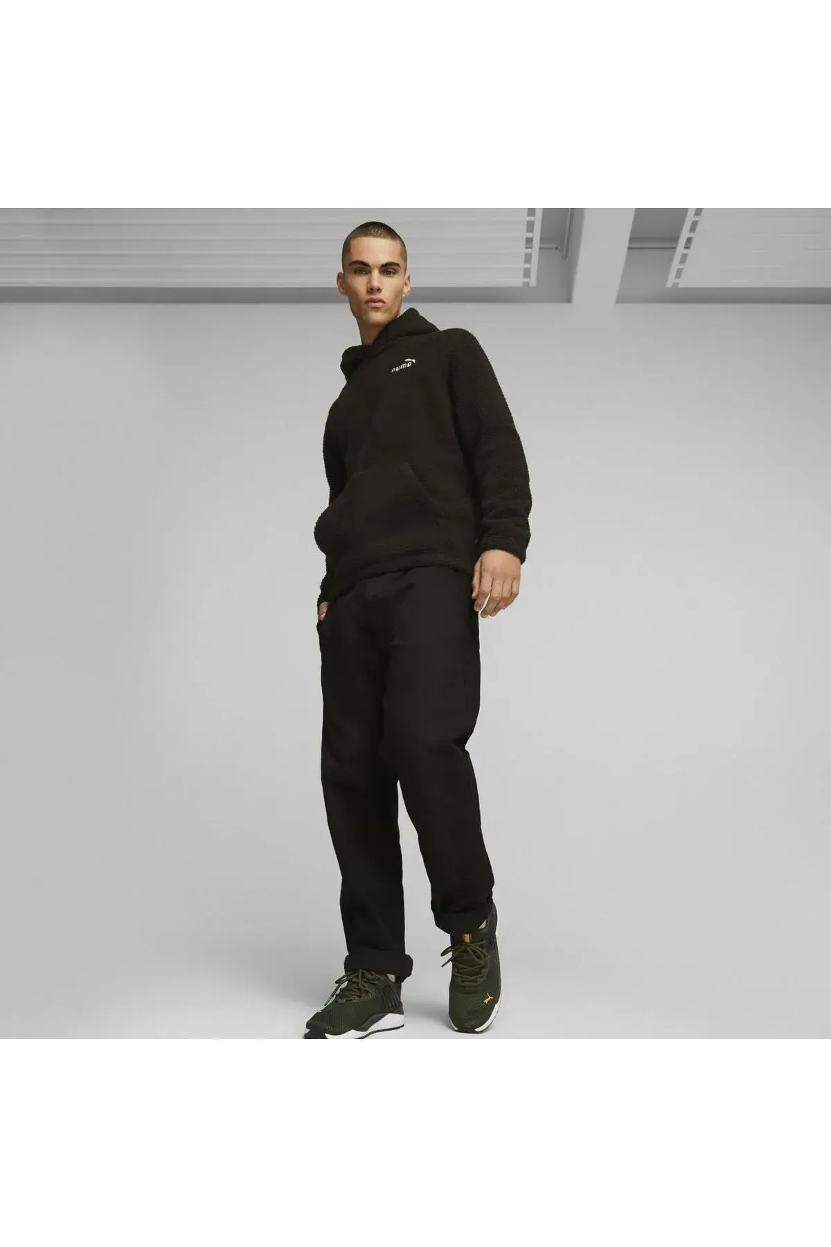 Puma ESS ELEVATED Sherpa Hoodie Siyah Erkek Hoodie