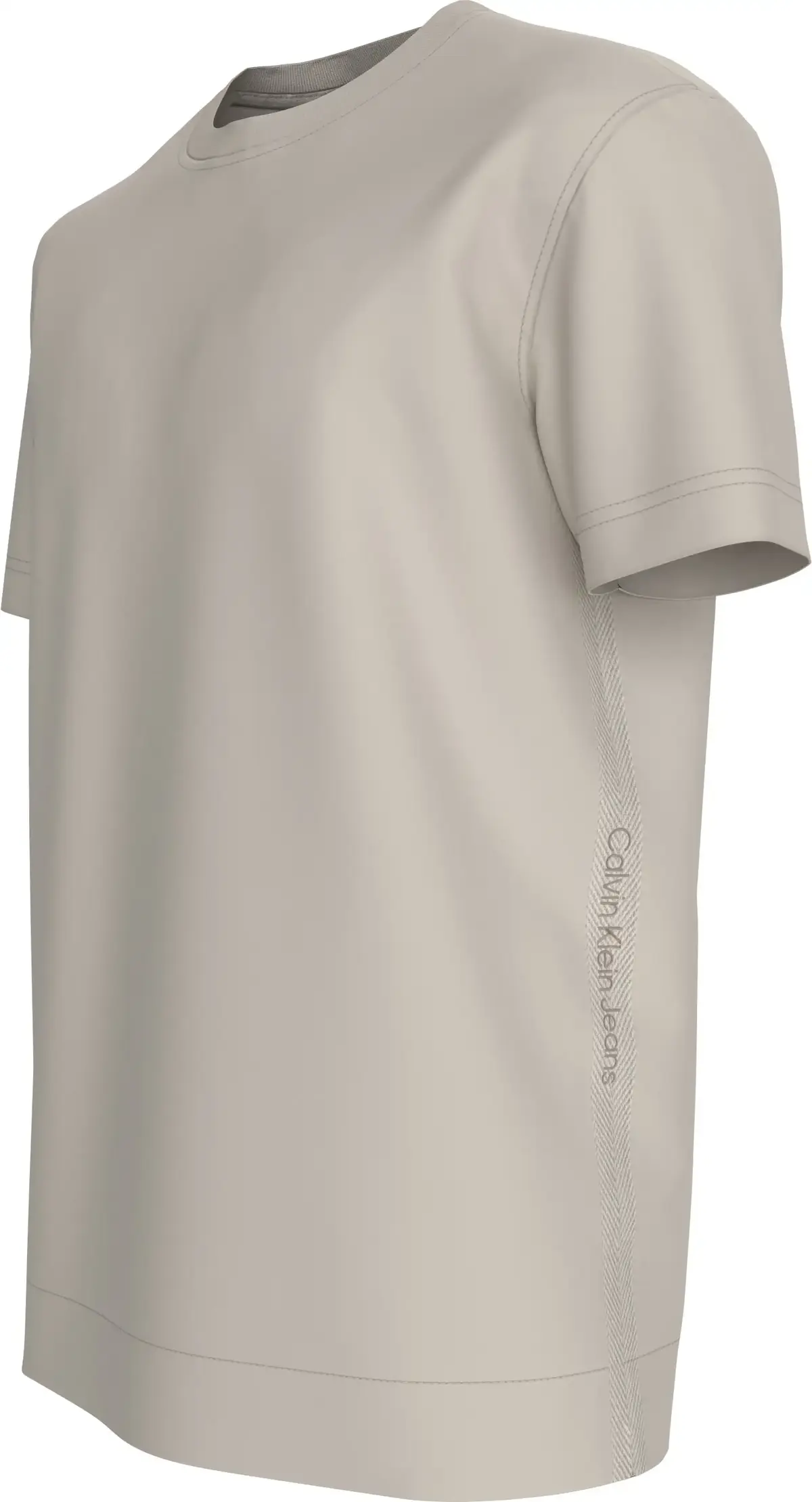 Calvin Klein LOGO TAPE TEE, PDH Krem Erkek T-Shirt & Polo