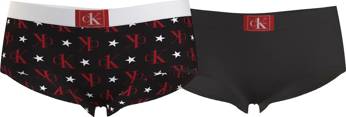 Calvin Klein 2PK SHORTY (WOVEN PA Kadın Siyah Boxer Set