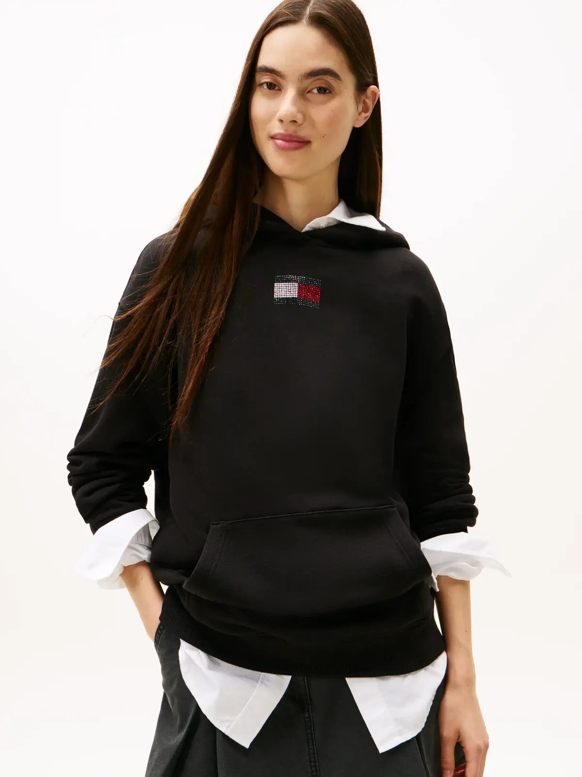 Tommy Hilfiger TJW RLX PARTY FLAG H, BDS Siyah Sweatshirt