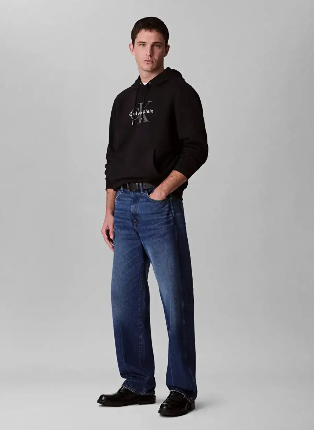 Calvin Klein LS EU MONOLOGO 350TERRY HOODIE Siyah Erkek Sweatshirt
