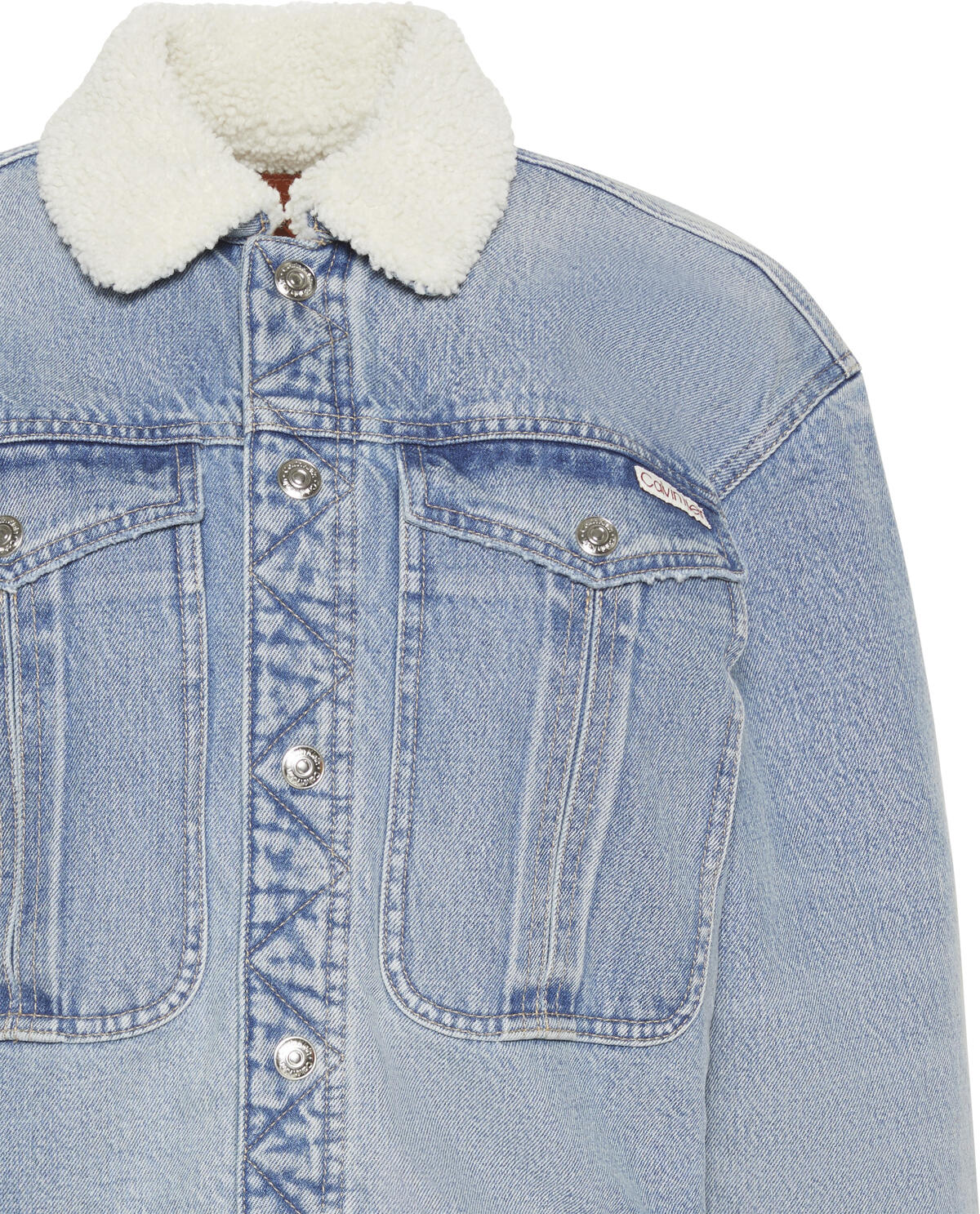 Calvin Klein SHERPA WOOL DENIM JACKET BLUE NE Mavi Kadın Mont Calvin Klein SHERPA WOOL DENIM JACKET BLUE NE Mavi Kadın Mont