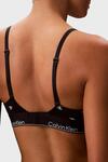 Calvin Klein LIGHTLY LINED TRIANG Hafif Astarlı Siyah CK Logolu Üçgen Bralet