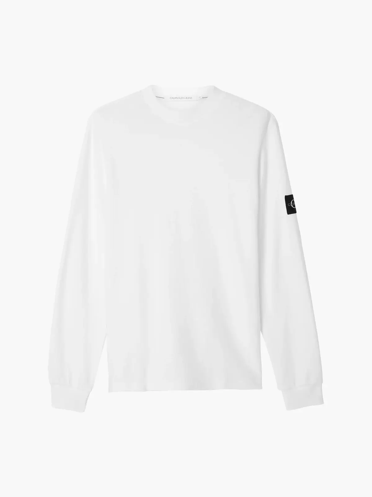 Calvin Klein MONOLOGO BADGE WAFFL Erkek Beyaz T-Shirt