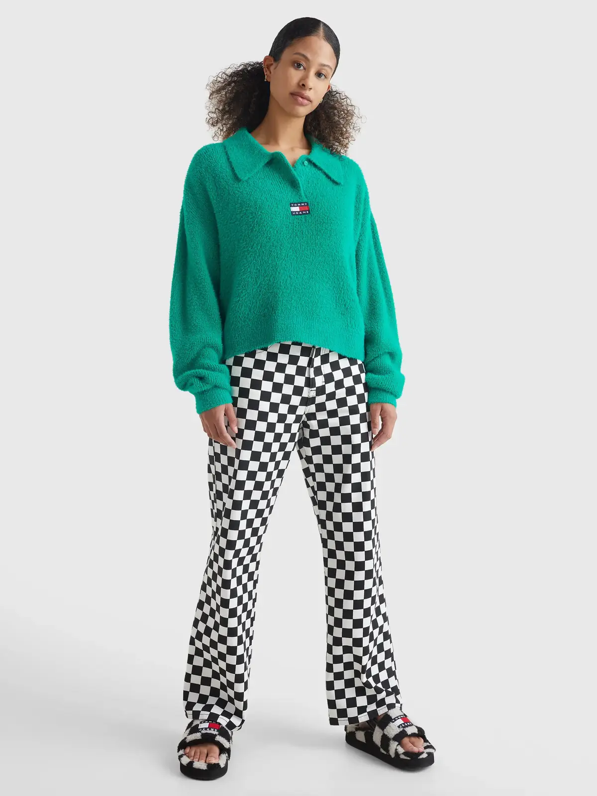 Tommy Hilfiger TJW BXY CROP FURRY P Kadın Yeşil Kazak