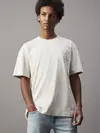 Calvin Klein BRISTLE MONOLOGO TEE, PDH Krem Erkek T-Shirt & Polo