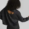 Puma Fashion Luxe Embossed Crew Siyah Kadın Crop Koşu / Performans Üst