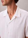 Calvin Klein SS CAMP COLLAR SOLID, YAA, S Beyaz Erkek Gömlek