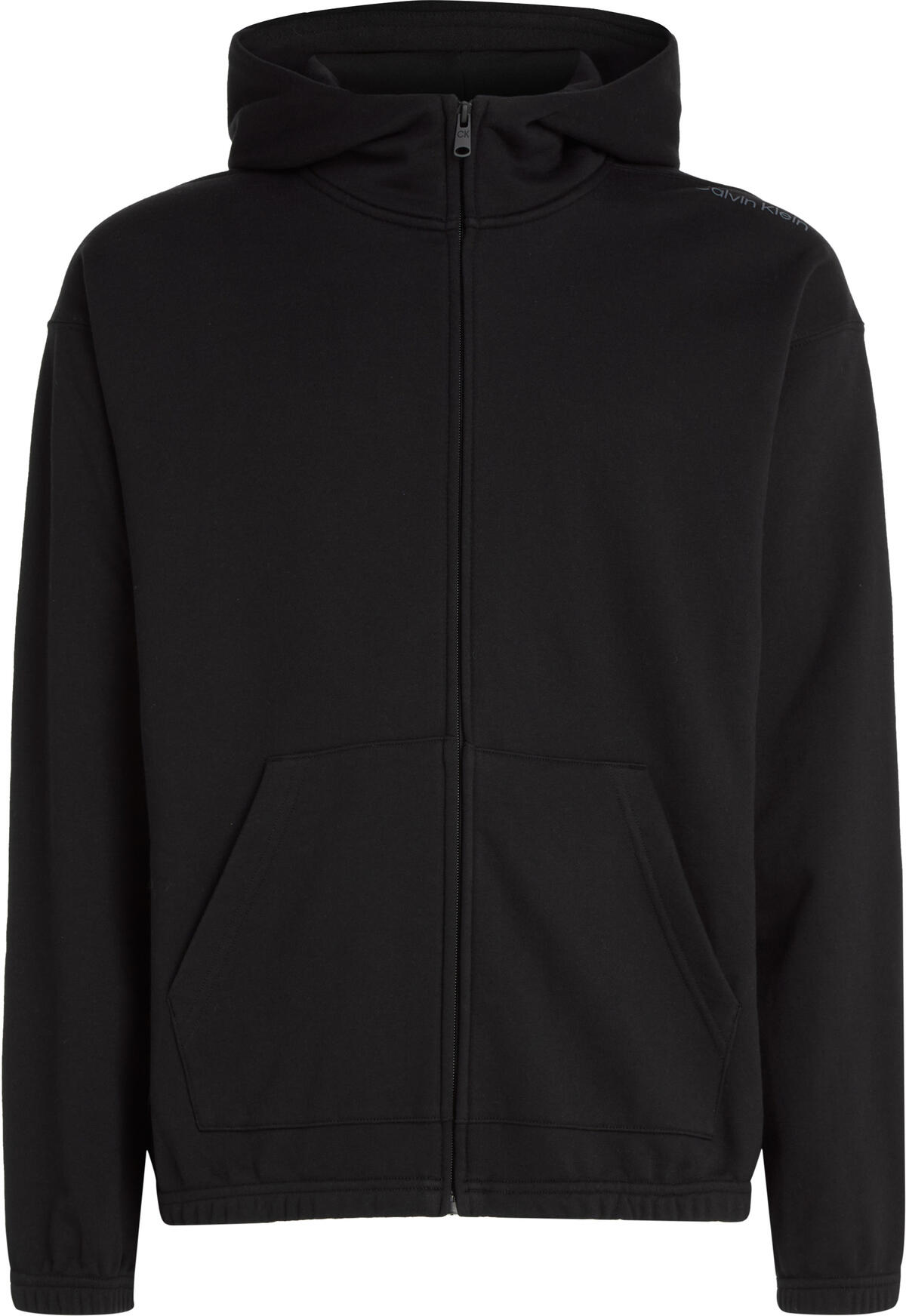 Calvin Klein PW - FZ Hoodie Erkek Siyah Fermuarlı Ceket