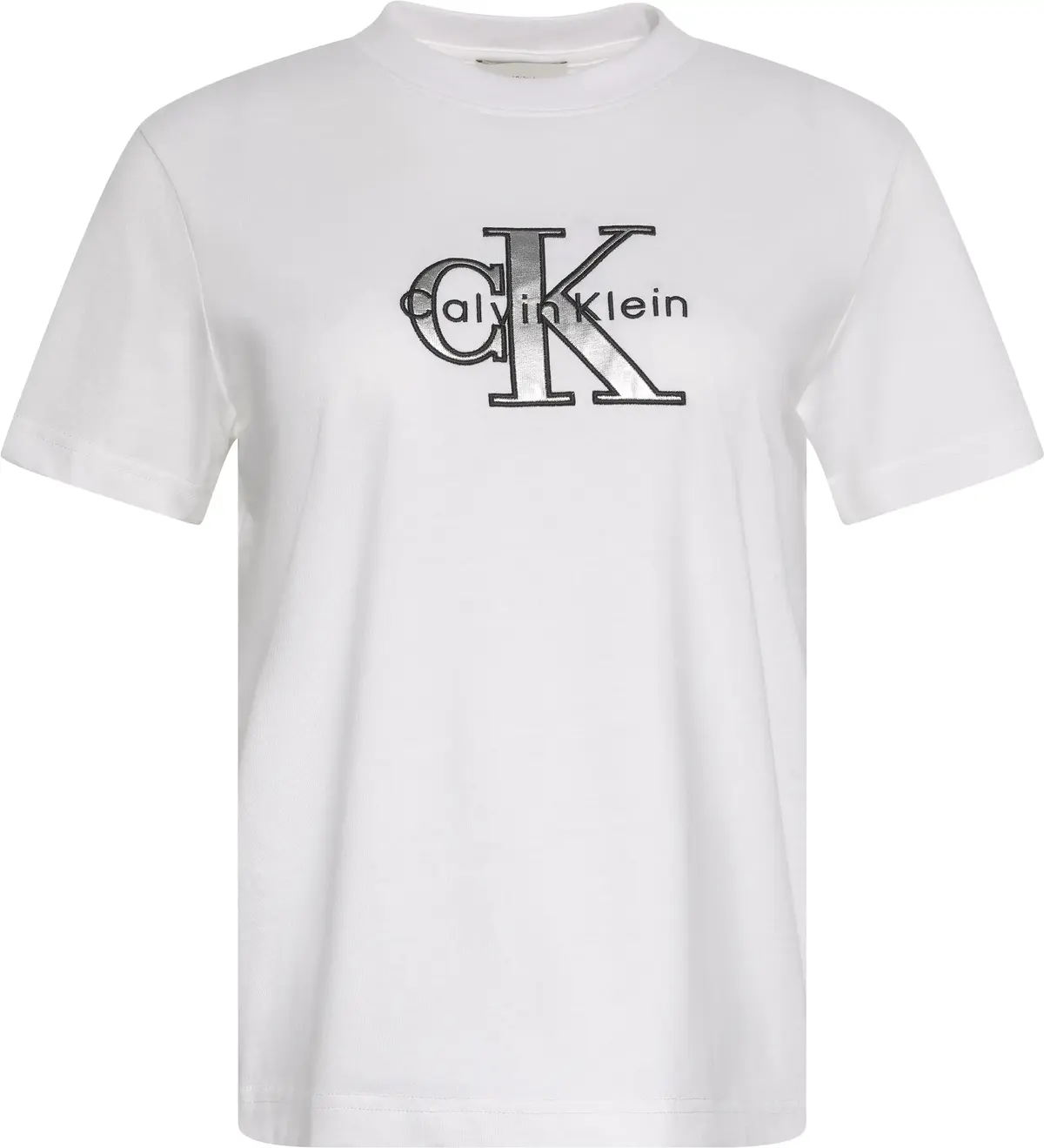 Calvin Klein SS CLASSIC MONOLOGO METALLIC CNE Kadın Beyaz T-Shirt