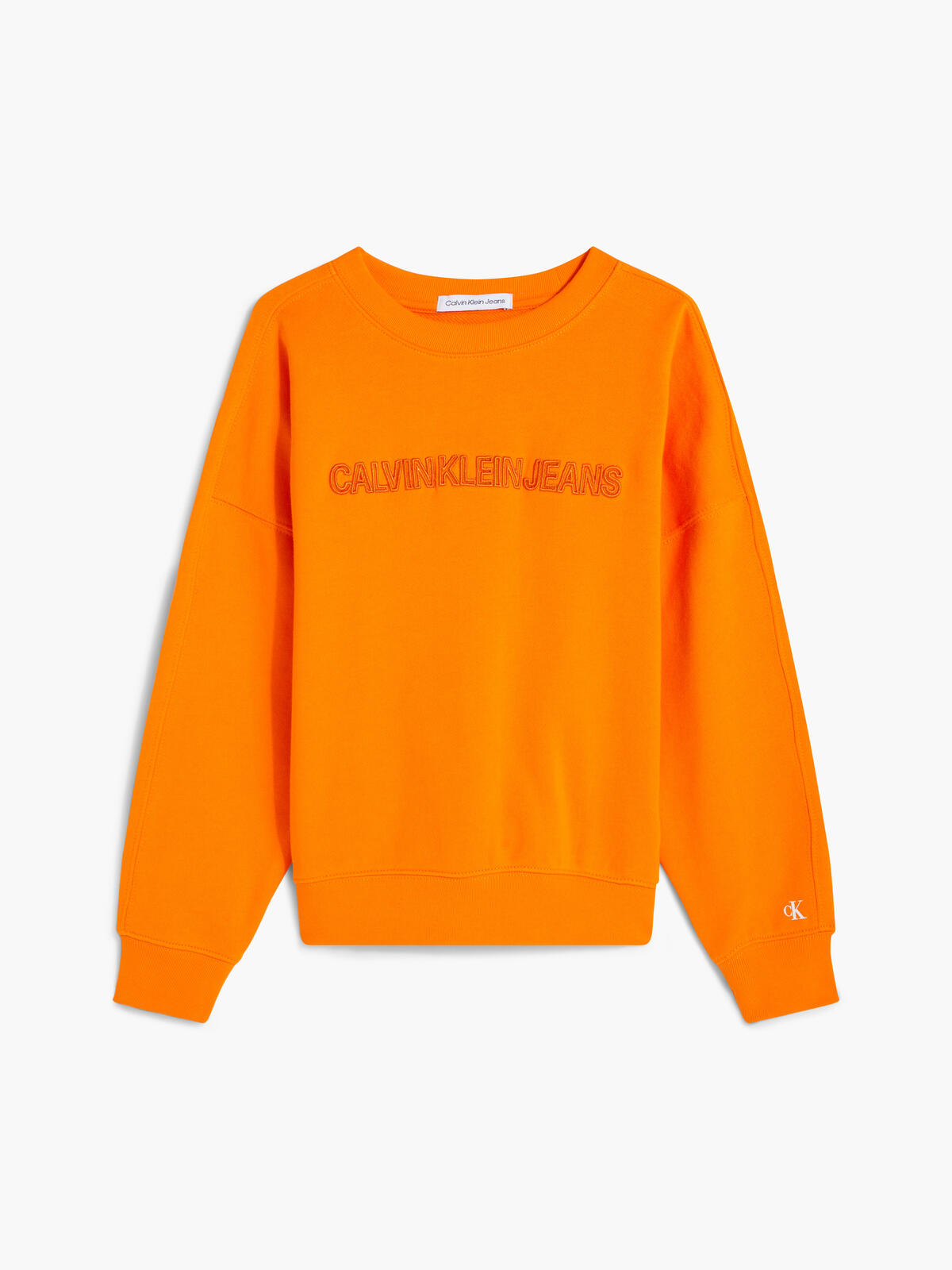 Calvin Klein CKJ RAISED EMBRO SWE Erkek Turuncu Sweatshirt