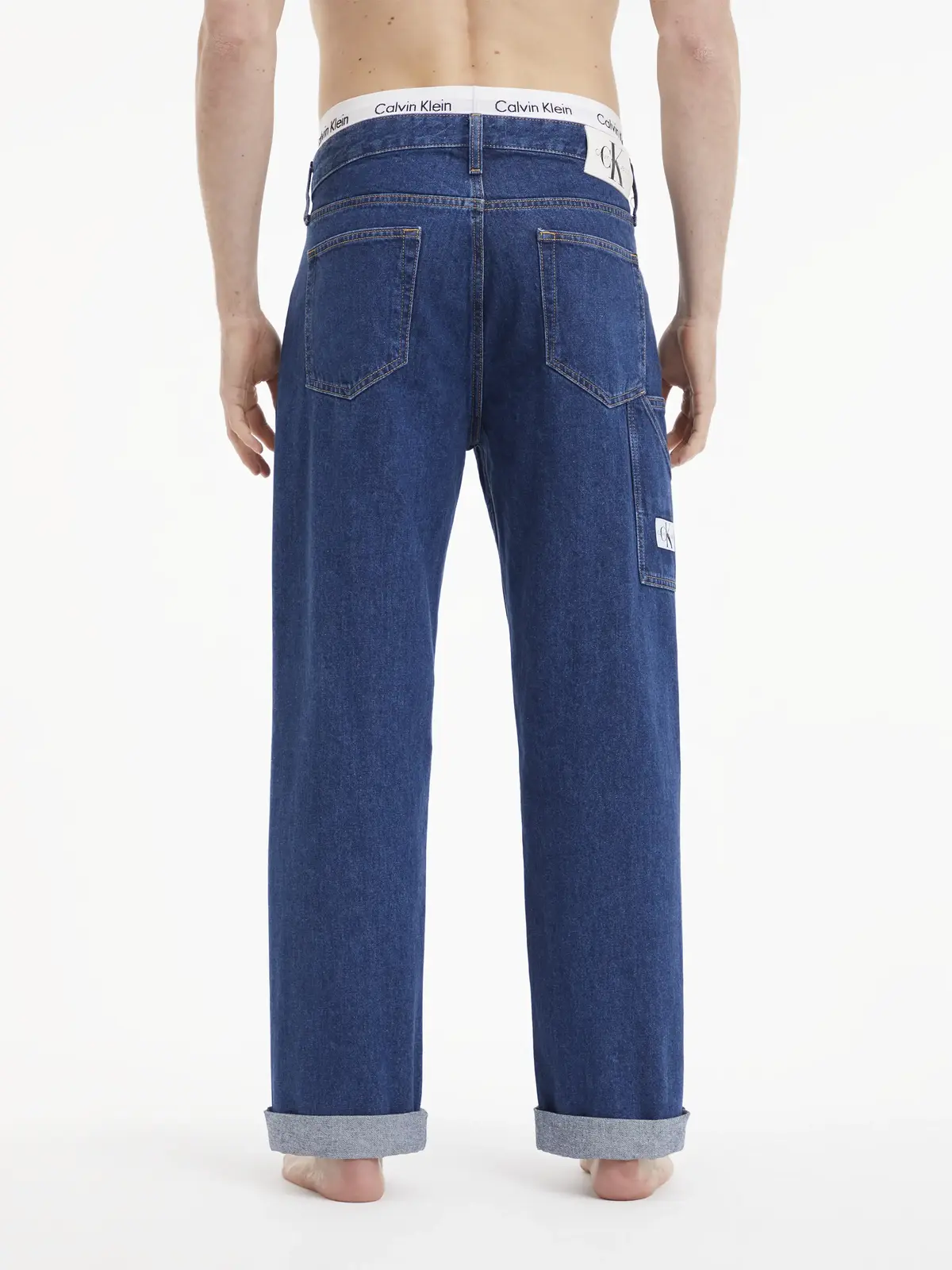 Calvin Klein 90S STRAIGHT UTILITY Erkek Mavi Kot Pantolon