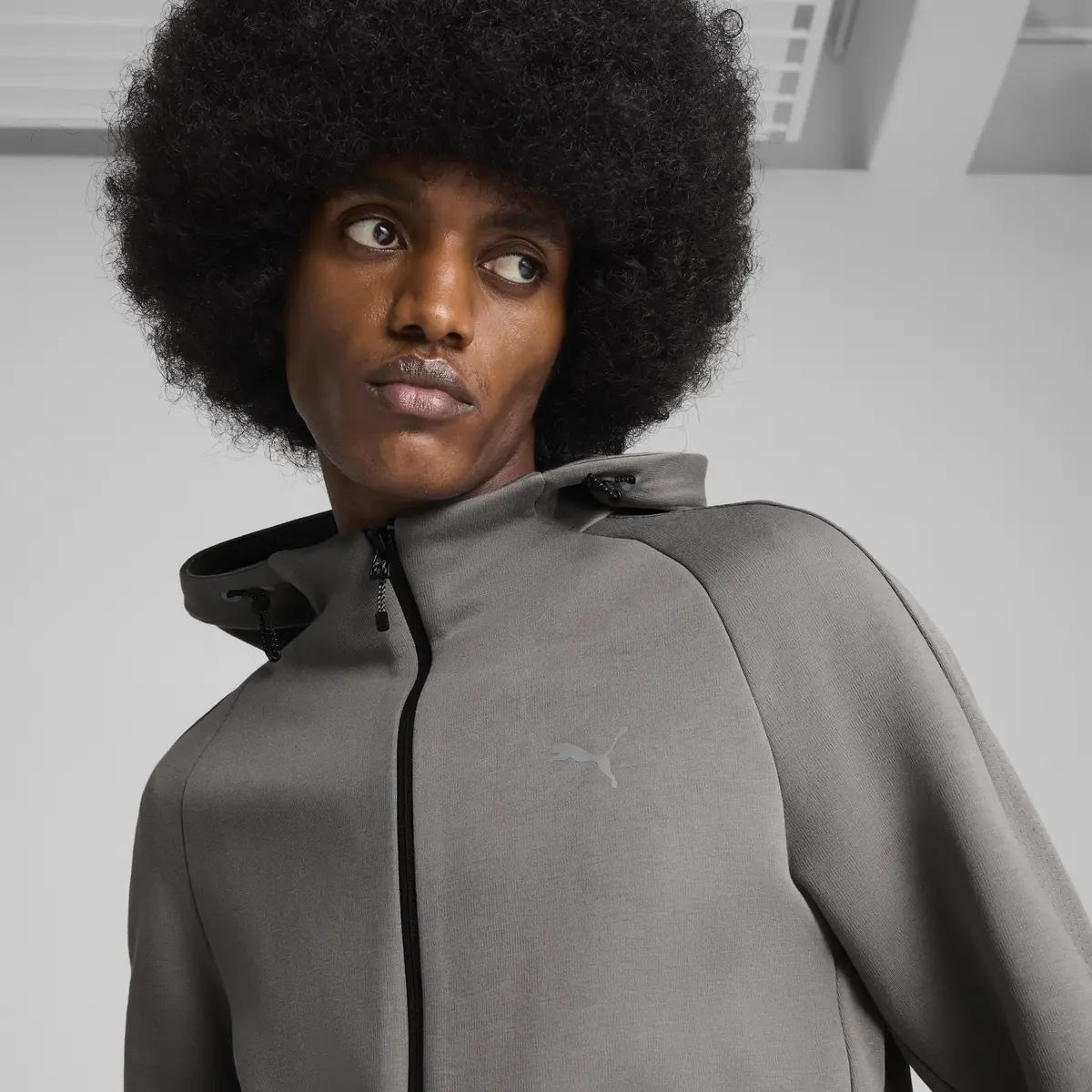 PUMA EVOSTRIPE Full-Zip Hoodie Gri Erkek Fermuarlı Ceket