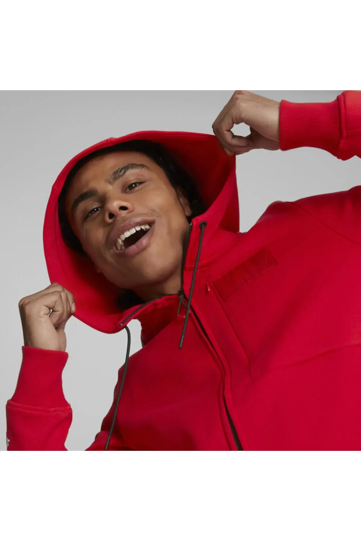 Puma Ferrari Style Hooded Sweat Jacket Kırmızı Erkek Fermuarlı Hoodie