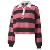 Puma Swxp Striped Longsleeve Pembe Crop Kadın Sweatshirt