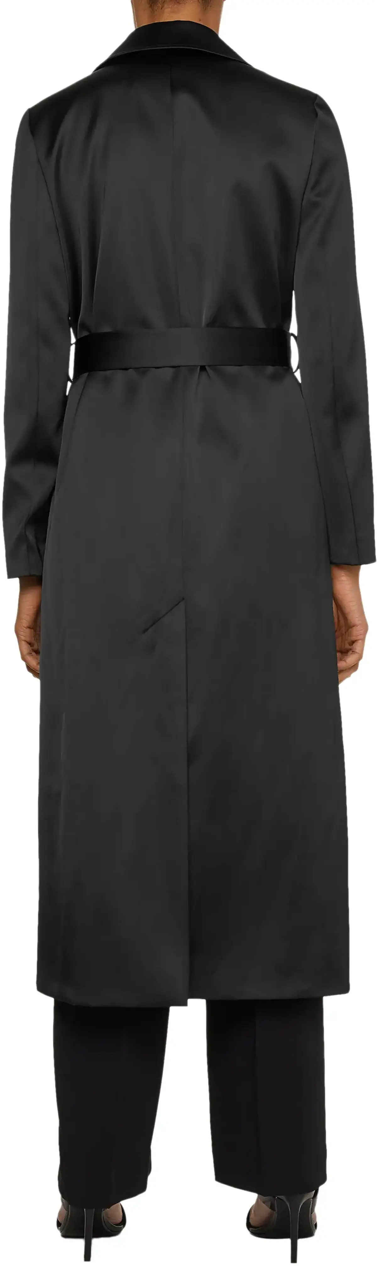 Calvin Klein DUCHESS SATIN MAXI T Kadın Siyah Trençkot