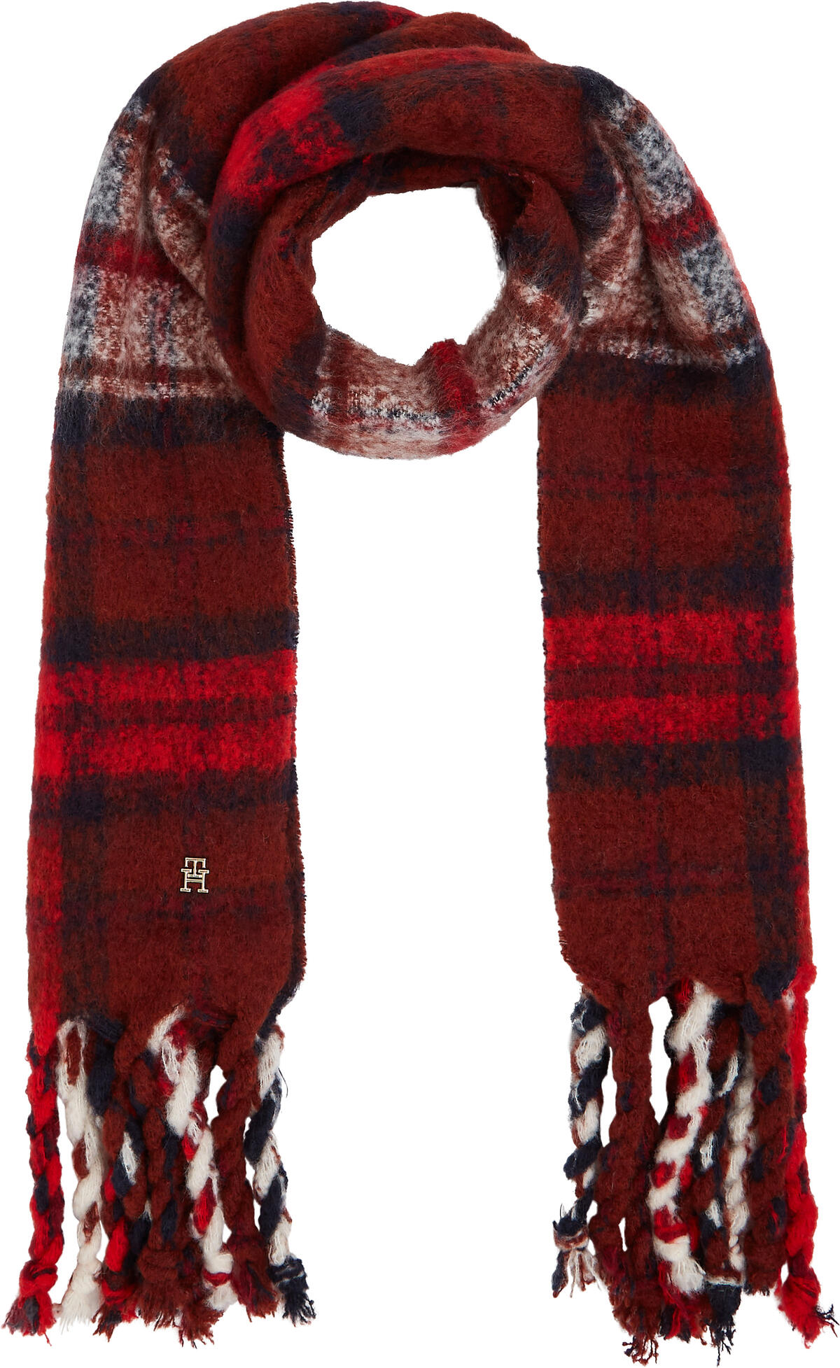 Tommy Hilfiger TOMMY CHECK SCARF Kadın Kırmızı Atkı