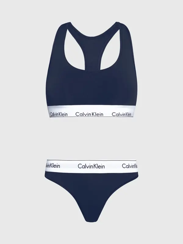 Calvin Klein Unlined Bralette/Tho Kadın Lacivert Bralet Set