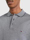 Tommy Hilfiger OXFORD LOGO COLLAR R Erkek Gri Polo T-Shirt