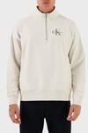 Calvin Klein LS CHUNKY PIQUE RLXD Beyaz Regular Fit Erkek Sweatshirt