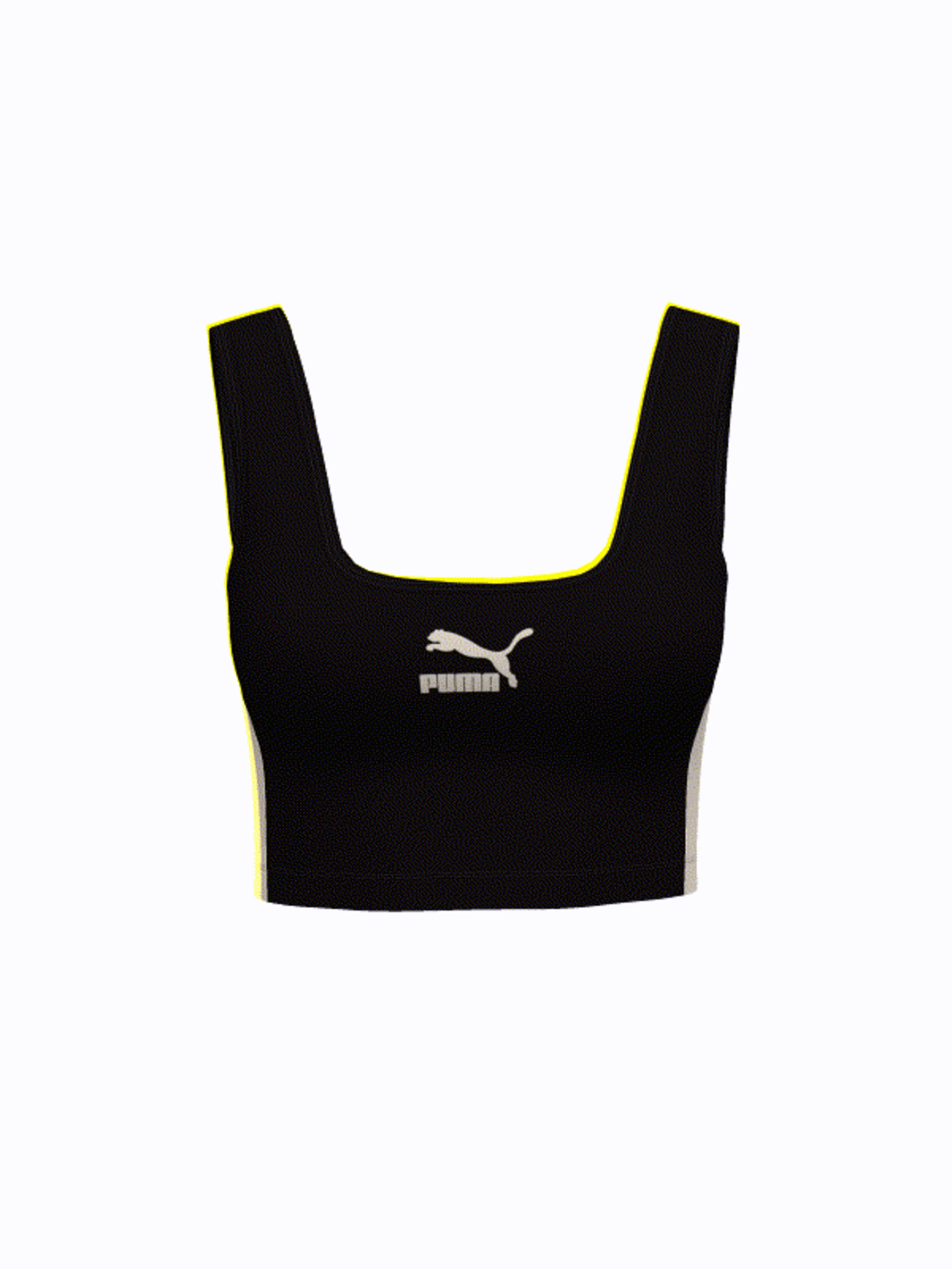 Puma T7 Shiny Cropped Top Siyah Kadın T-shirt