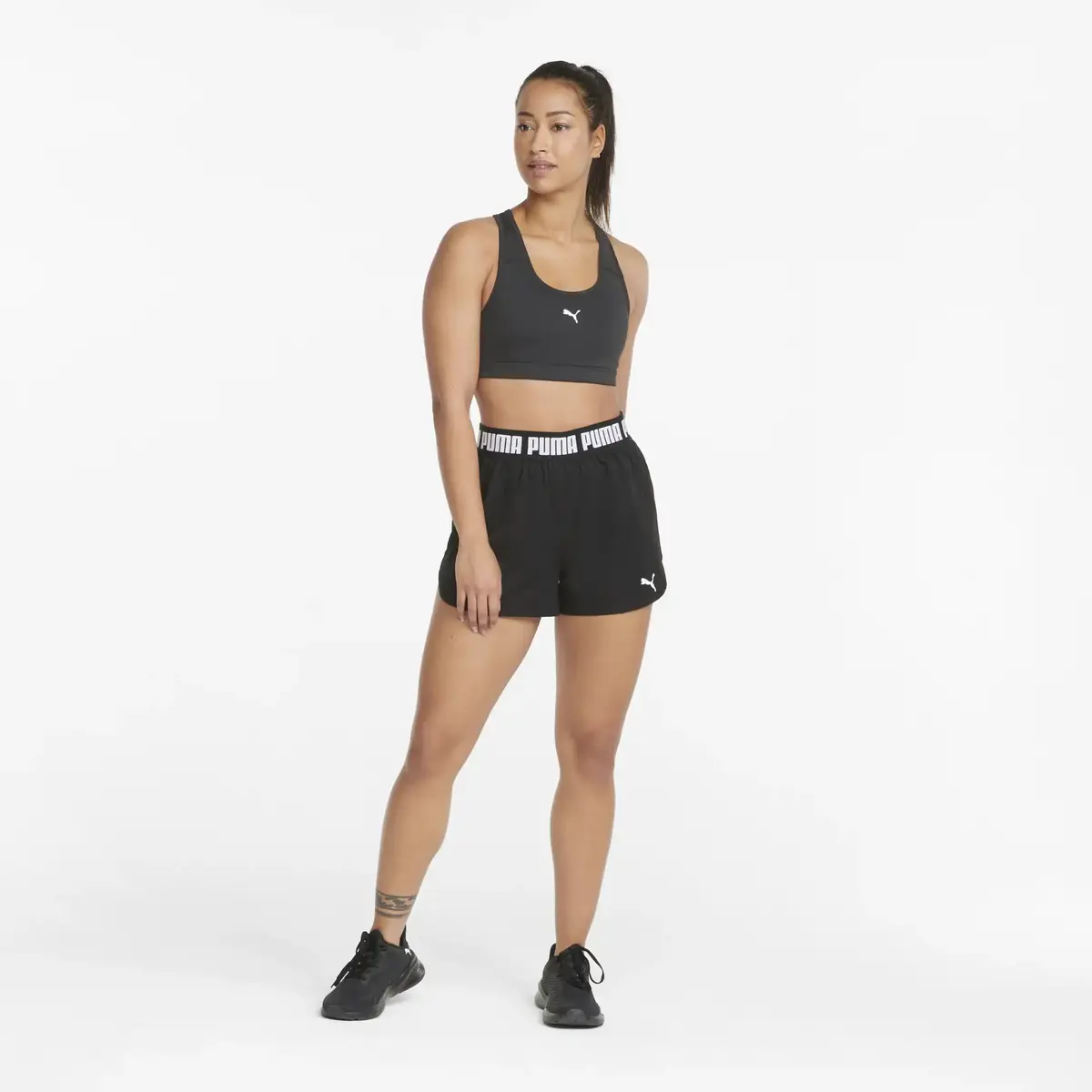 Puma Mid 4Keeps Graphic Bra PM Siyah Kadın Sütyen & Bralet