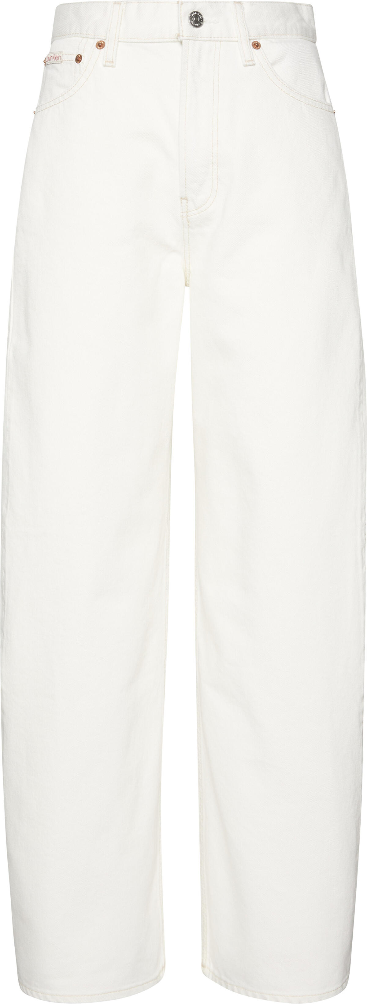 Calvin Klein THE EXTREME BARREL JEAN SNOW WHI Beyaz Kadın Kot Pantolon