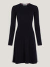 Tommy Hilfiger POINTELLE STRIPE F&F Kadın Siyah Elbise
