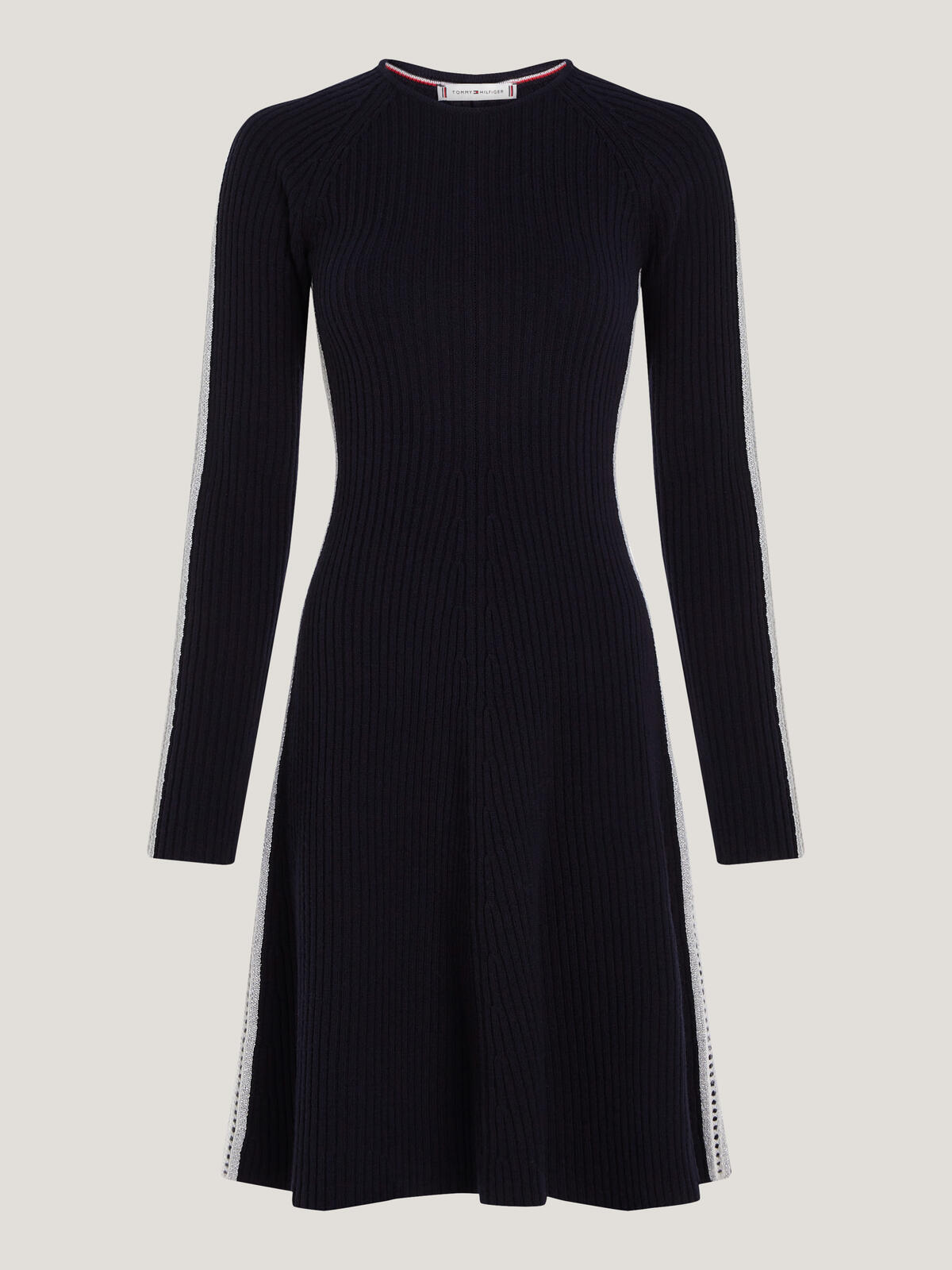 Tommy Hilfiger POINTELLE STRIPE F&F Kadın Siyah Elbise
