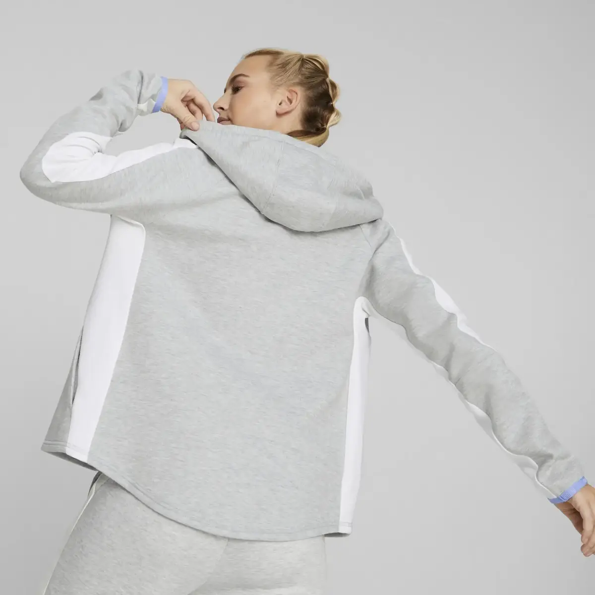 Puma EVOSTRIPE Full-Zip Hoodie Gri Kadın Hoodie