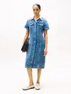 Tommy Hilfiger DNM LANA MIDI SHIRT, 1A5 Mavi Kadın Kot Elbise