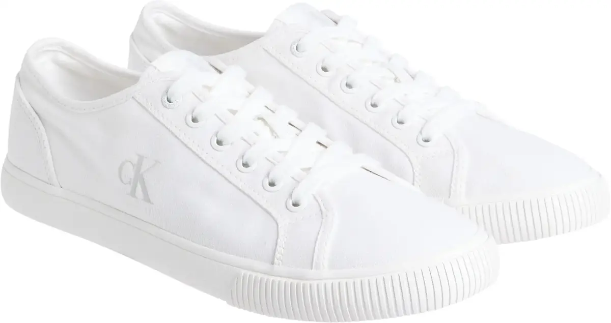 Calvin Klein ESS VULC LOW MG CANV, 0K4 Beyaz Erkek Spor Ayakkabı & Sneaker