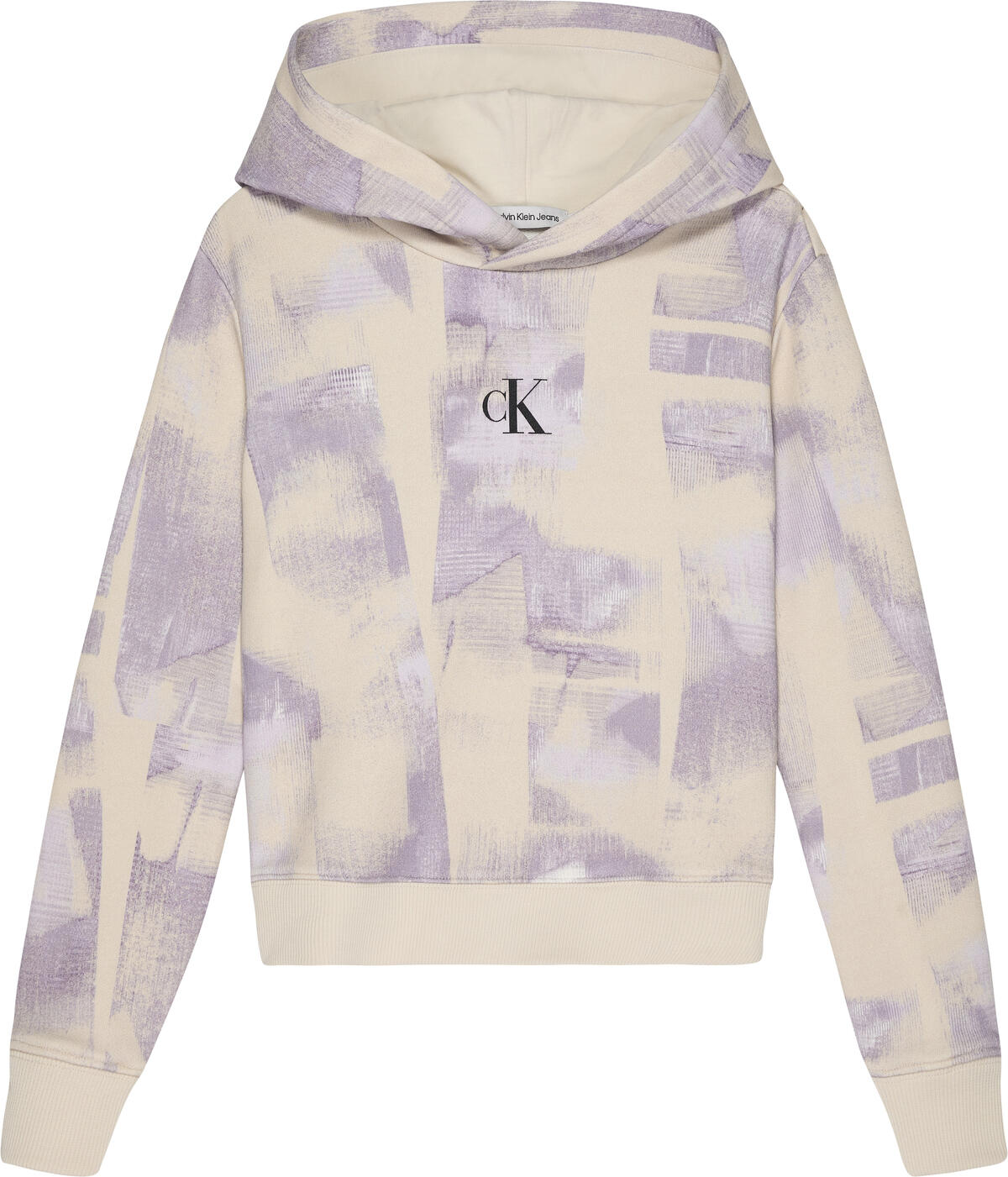 Calvin Klein BRUSH STROKE AOP HOO Kadın Bej Hoodie