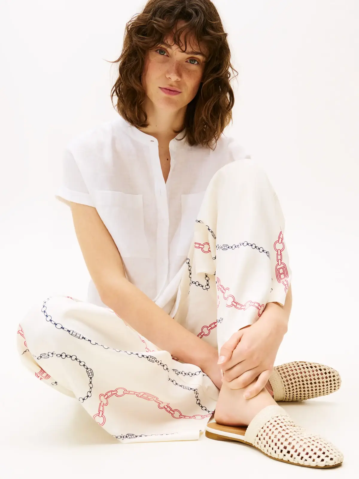 Tommy Hilfiger SOFT VISCOSE WOVEN P, 01V Beyaz Kadın Pantolon