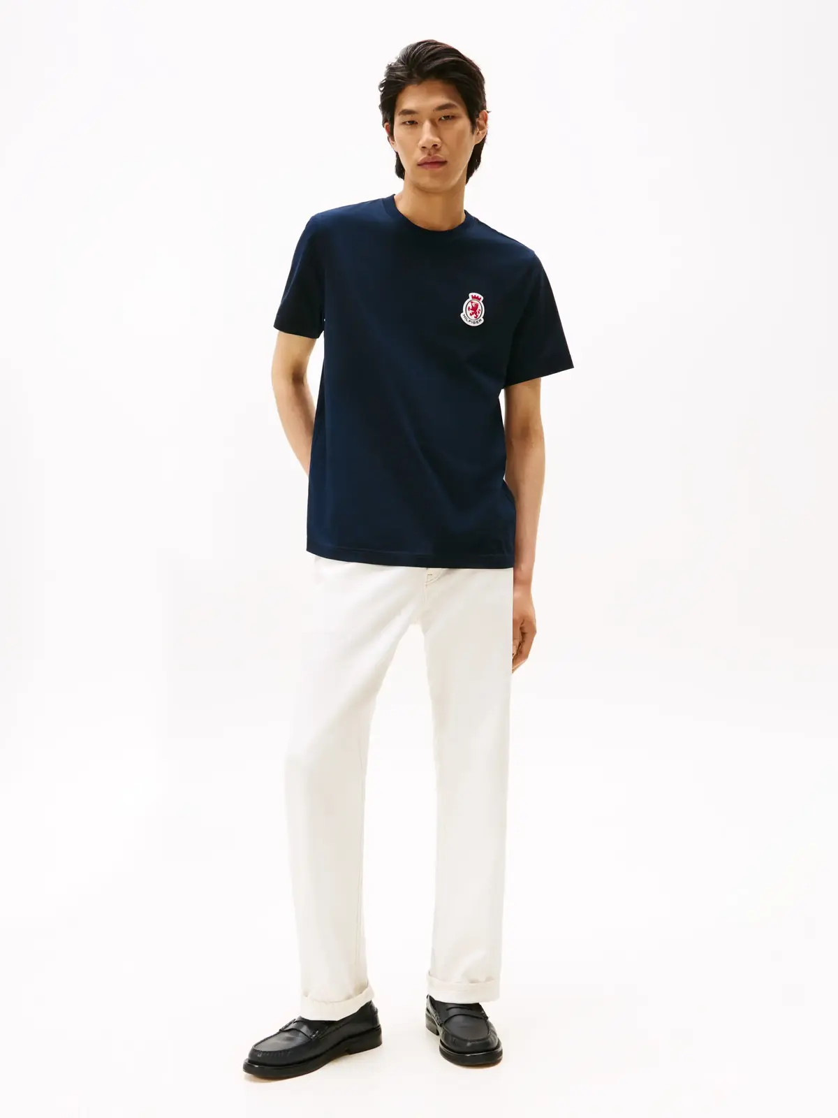 Tommy Hilfiger RWB CREST TEE, DW5 Siyah Erkek T-Shirt & Polo