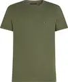 Tommy Hilfiger COTTON LINEN TEE, PLI Yeşil Erkek T-Shirt & Polo