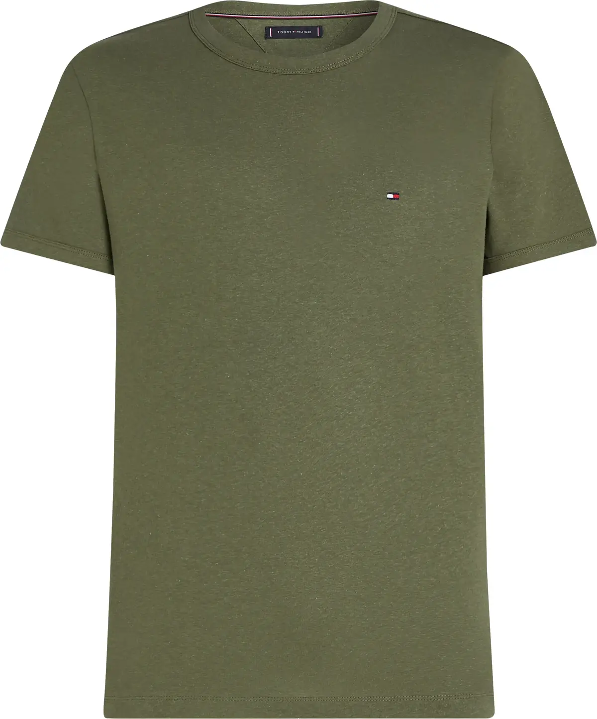Tommy Hilfiger COTTON LINEN TEE, PLI Yeşil Erkek T-Shirt & Polo