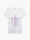 Calvin Klein MONOGRAM REPEAT SLIM Kadın Beyaz T-Shirt