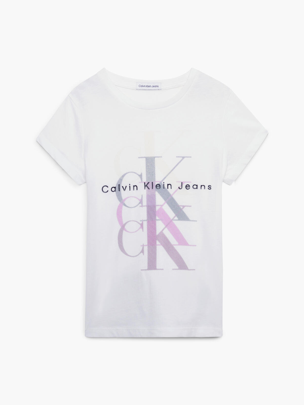 Calvin Klein MONOGRAM REPEAT SLIM Kadın Beyaz T-Shirt