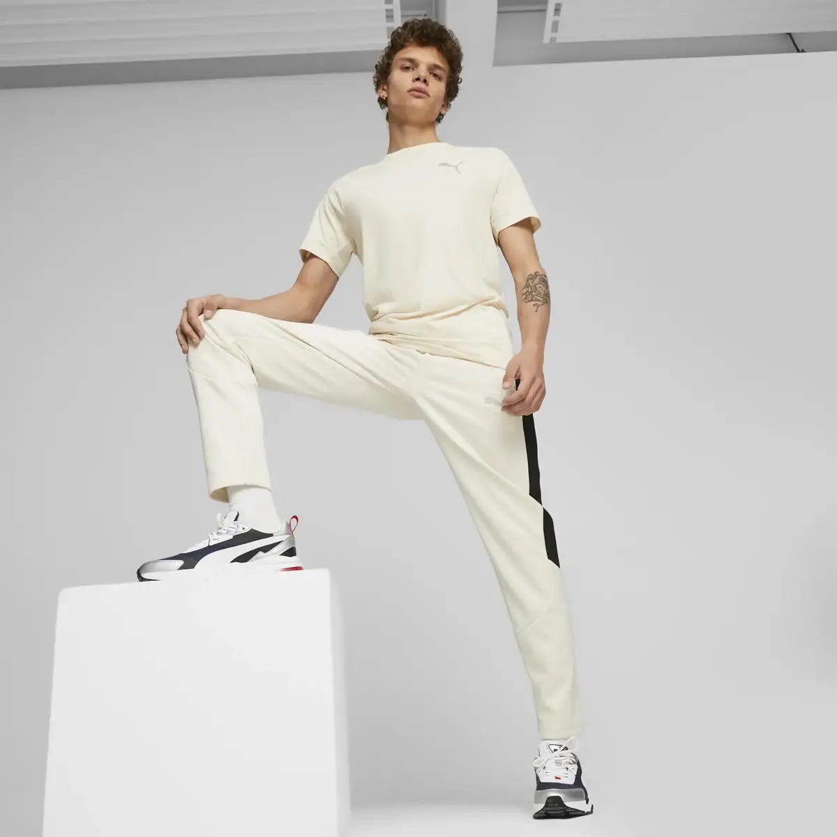 Puma EVOSTRIPE Warm Pants Bej Erkek Eşofman Altı