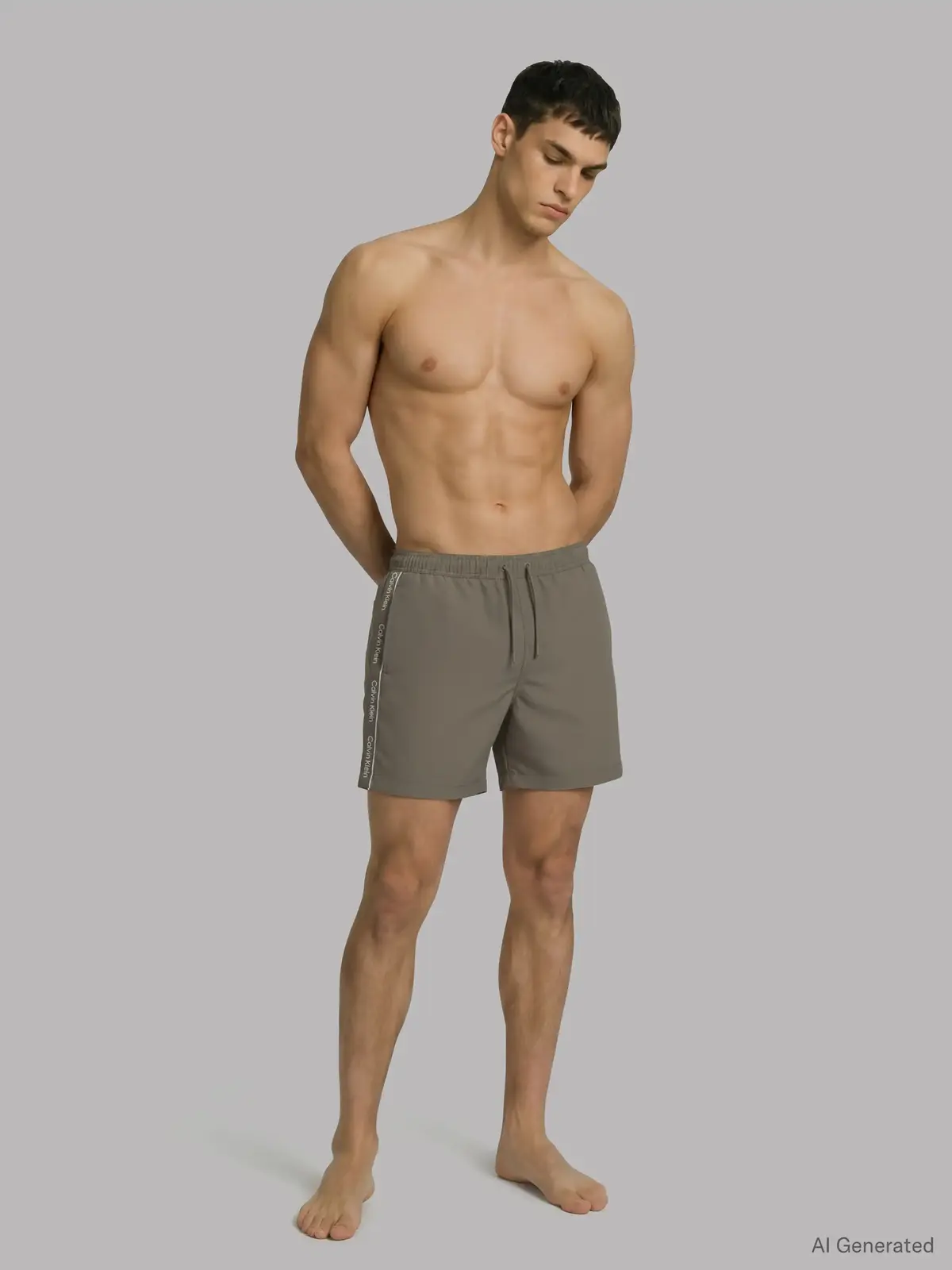 Calvin Klein MEDIUM DRAWSTRING CO Yeşil Erkek Yüzme Şortu