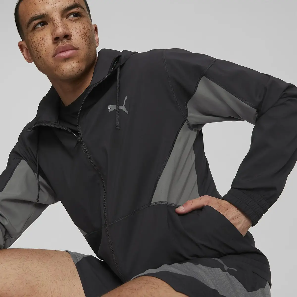Puma Fıt Woven Jacket Siyah Erkek Fermuarlı Spor Ceketi